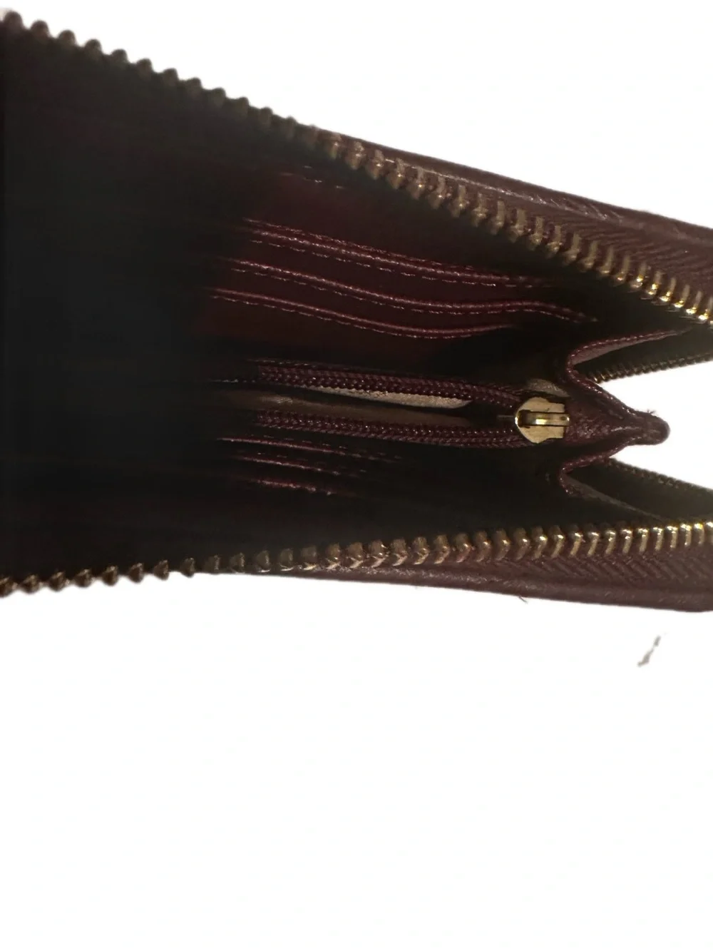 Michael Kors Burgundy Brown Monogram Zip Card Holder